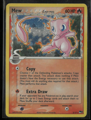 2007 Pokemon Mew Delta Species 3/17 Holo Bleed Swirl 