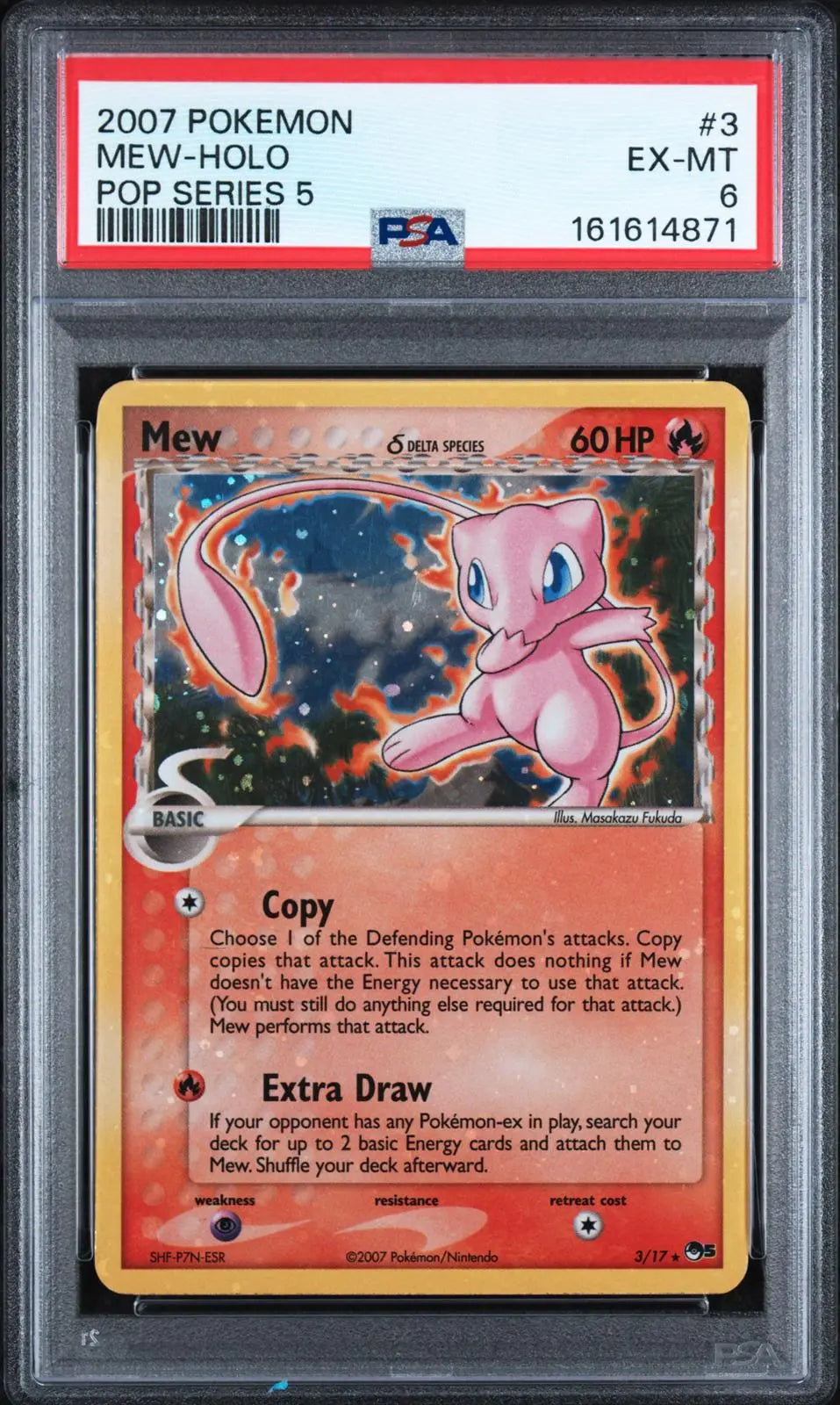 2007 Pokemon POP Series 5 Mew Delta Species Rare 3/17 PSA 6 