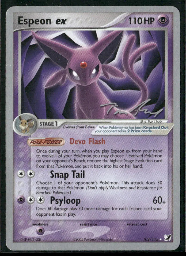 2007 Pokemon World Championship Decks Tom Roos Espeon ex 102/115 