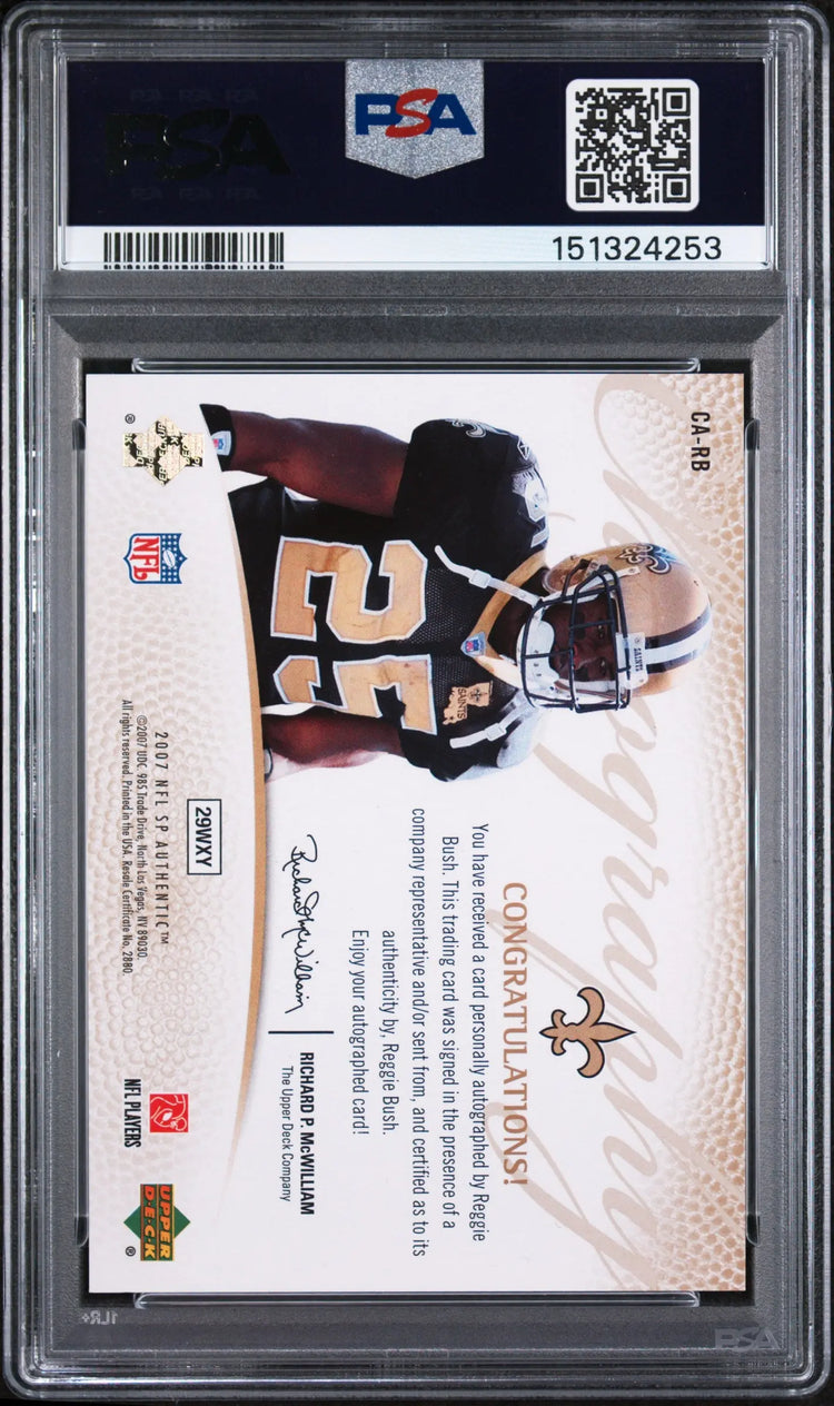 2007 SP Authentic Gold Chirography Auto Reggie Bush #CA-RB /25 PSA 8 