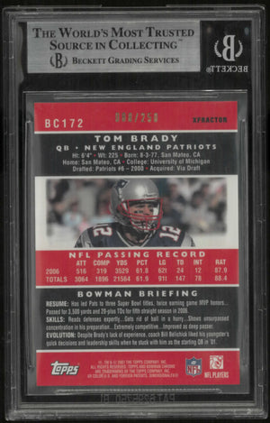 2007 Topps Bowman Chrome Tom Brady X-Fractors /250 BGS 9 