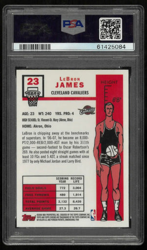 2007 Topps Chrome Basketball Lebron James 1957-58 Variation PSA 9 