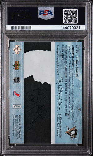 2007 Upper Deck Ice Glacial Graphs Auto Sidney Crosby PSA 7 