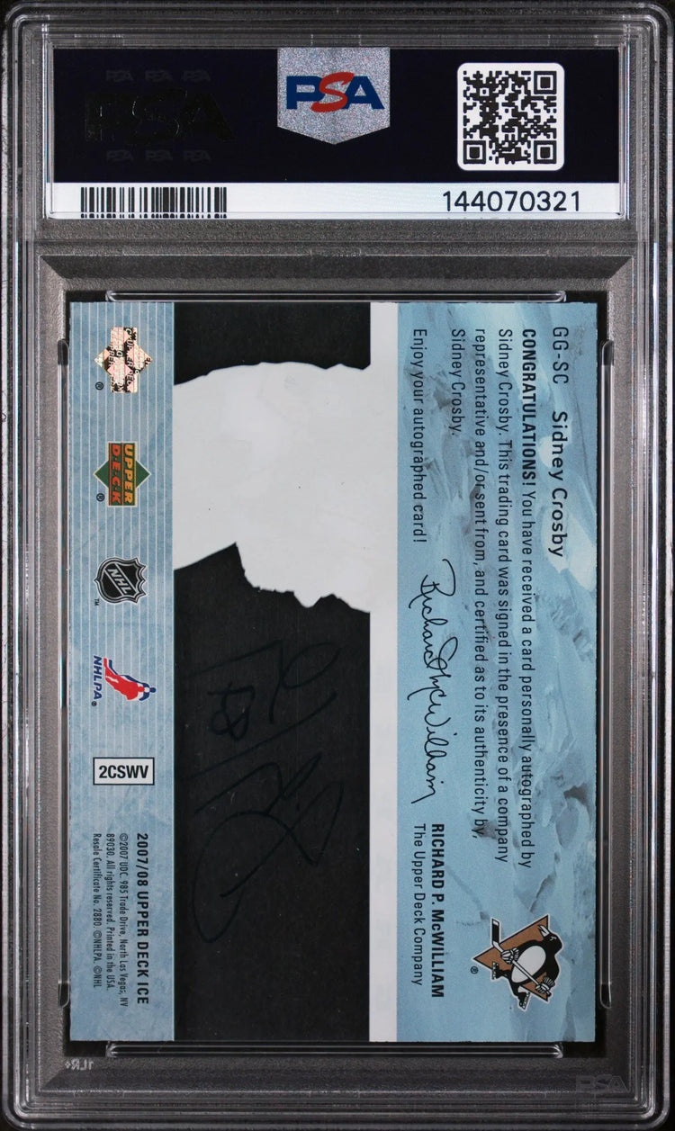 2007 Upper Deck Ice Glacial Graphs Auto Sidney Crosby PSA 7 