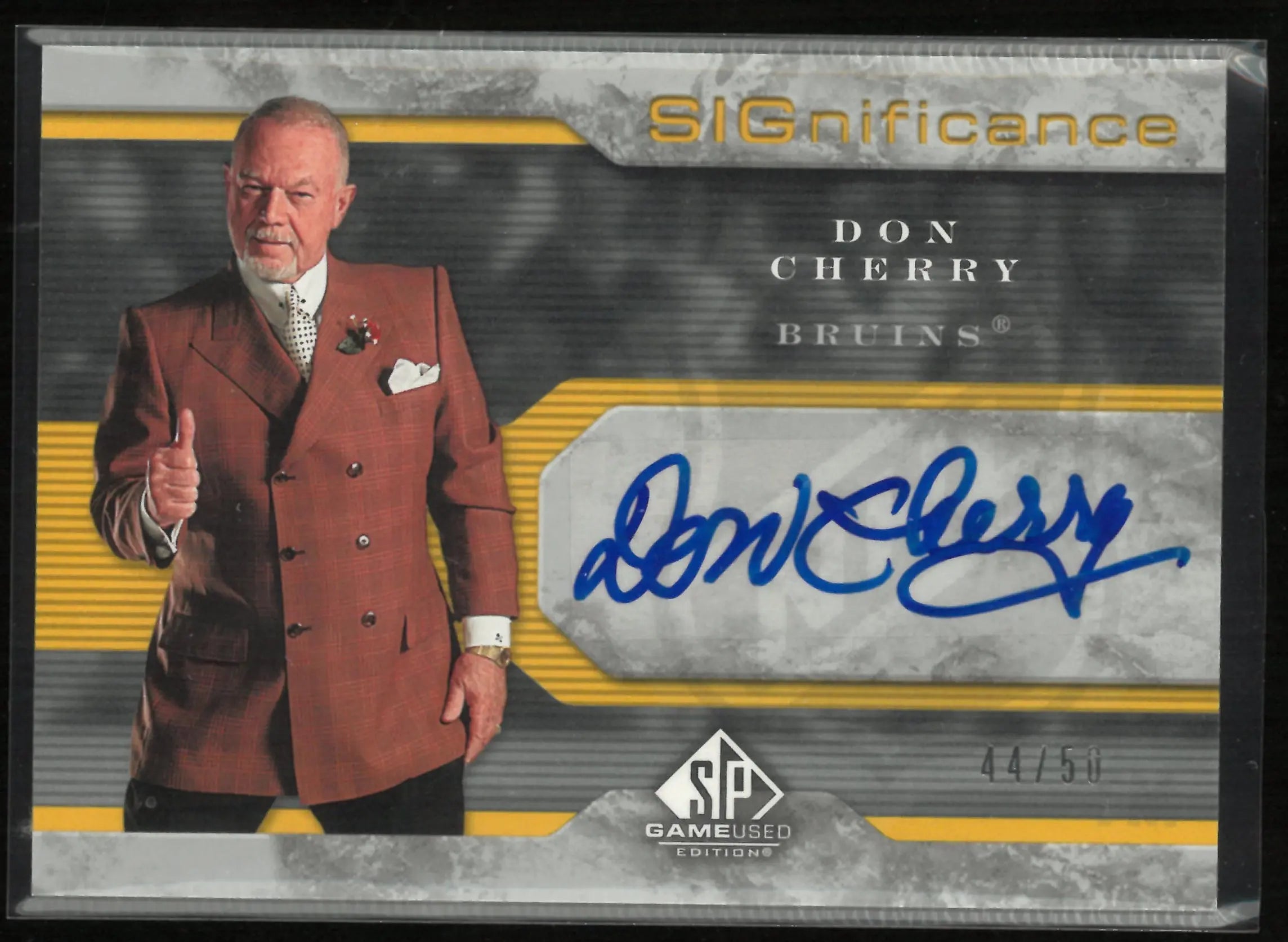 2007 Upper Deck SP Game Used SIGnificance Autograph Don Cherry Auto /50 