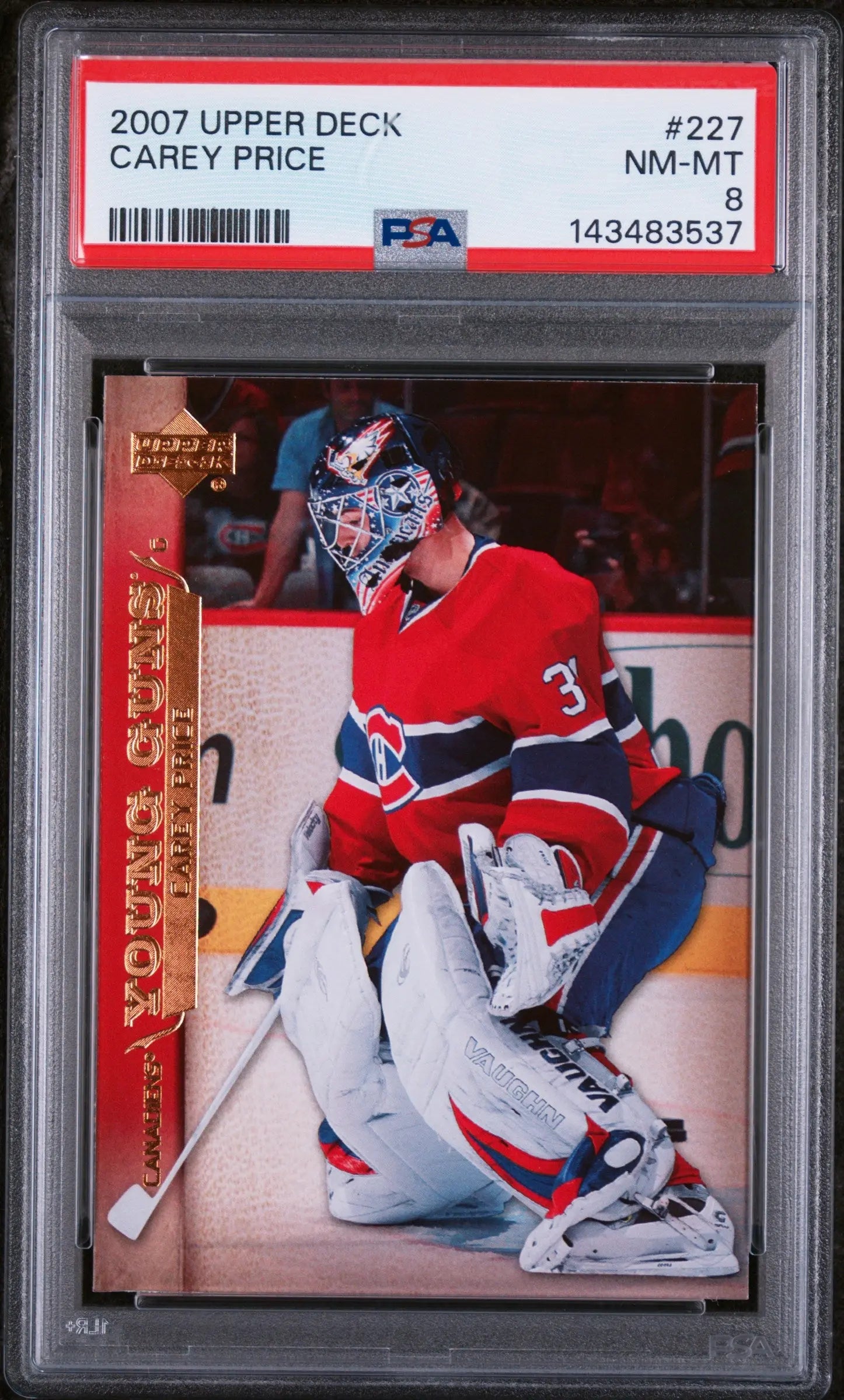 2007 Upper Deck Series 1 Hockey Young Guns Rookie Carey Price #227 PSA 8 