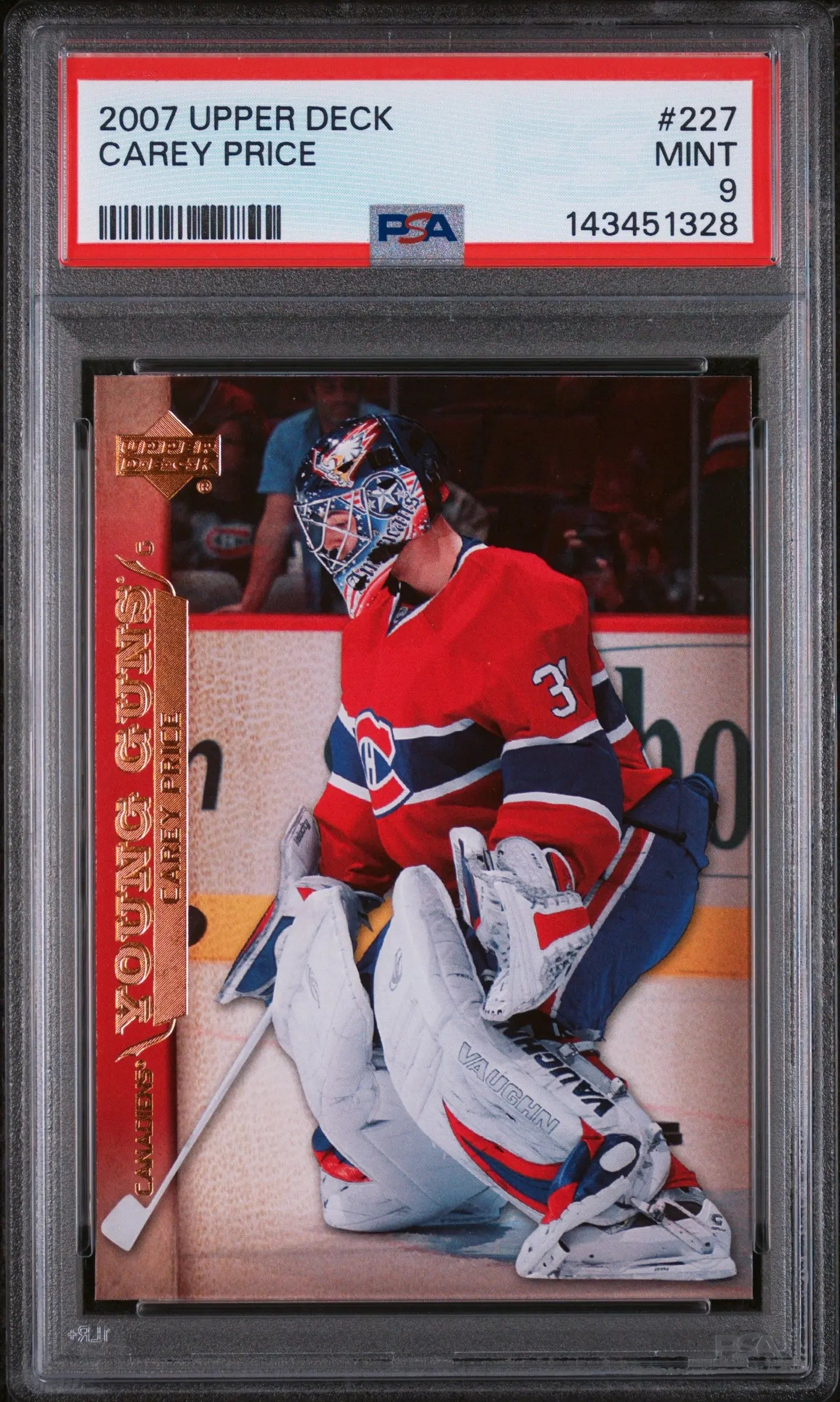 2007 Upper Deck Series 1 Young Guns Rookie Carey Price RC PSA 9 