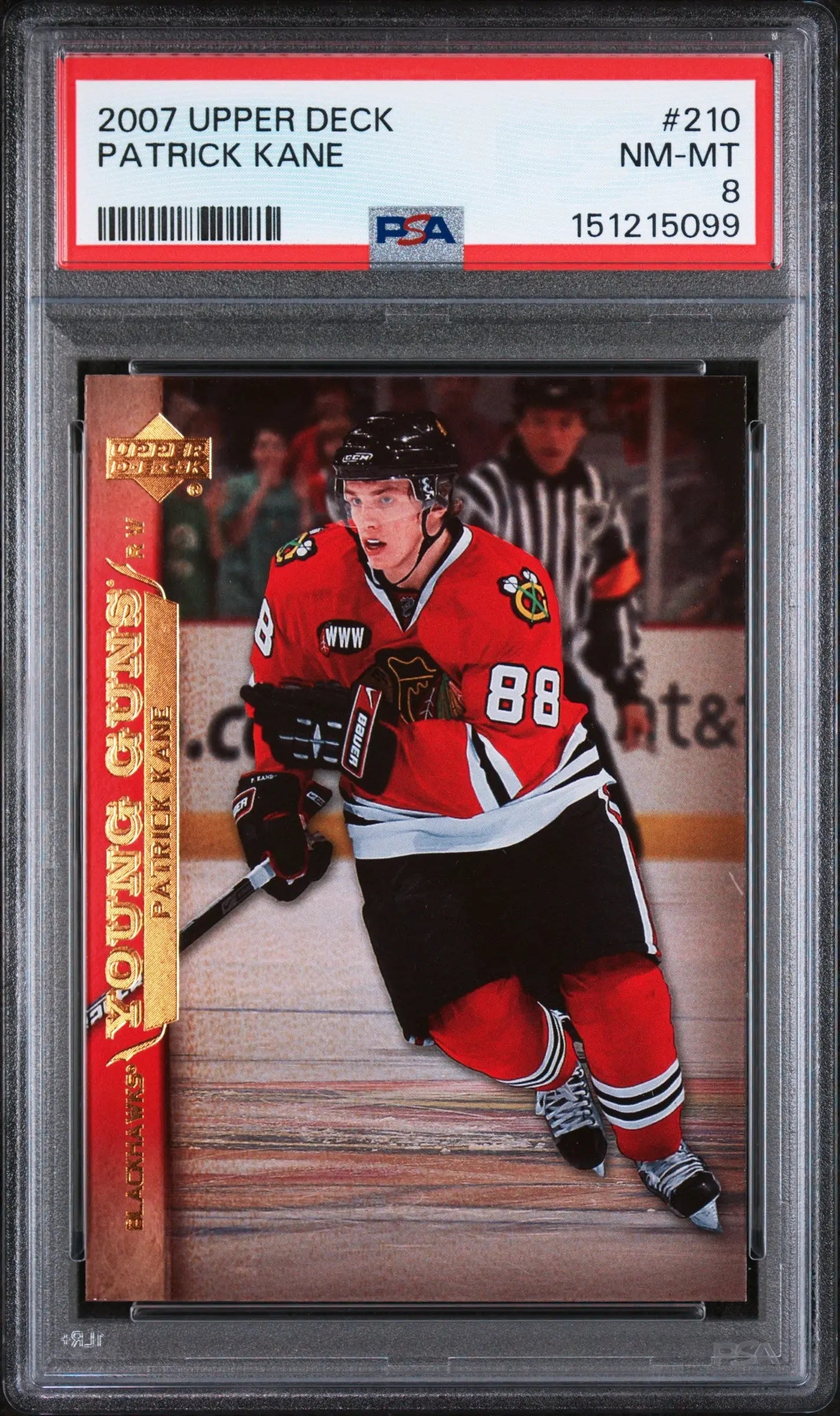 2007 Upper Deck Series 1 Young Guns Rookie Patrick Kane RC PSA 8 