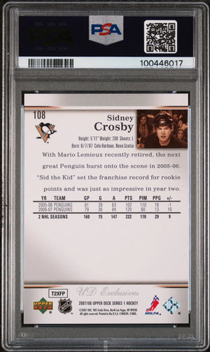 2007 Upper Deck Sidney Crosby UD Exclusives PSA 8 /100 