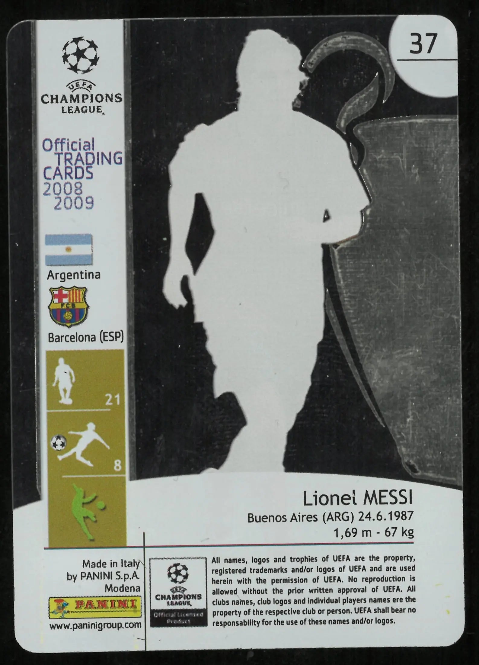 2008-09 Panini Uefa Champions League Lionel Messi 