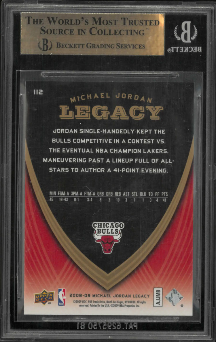2008-09 Upper Deck Michael Jordan Legacy Collection Michael Jordan BGS 9.5 
