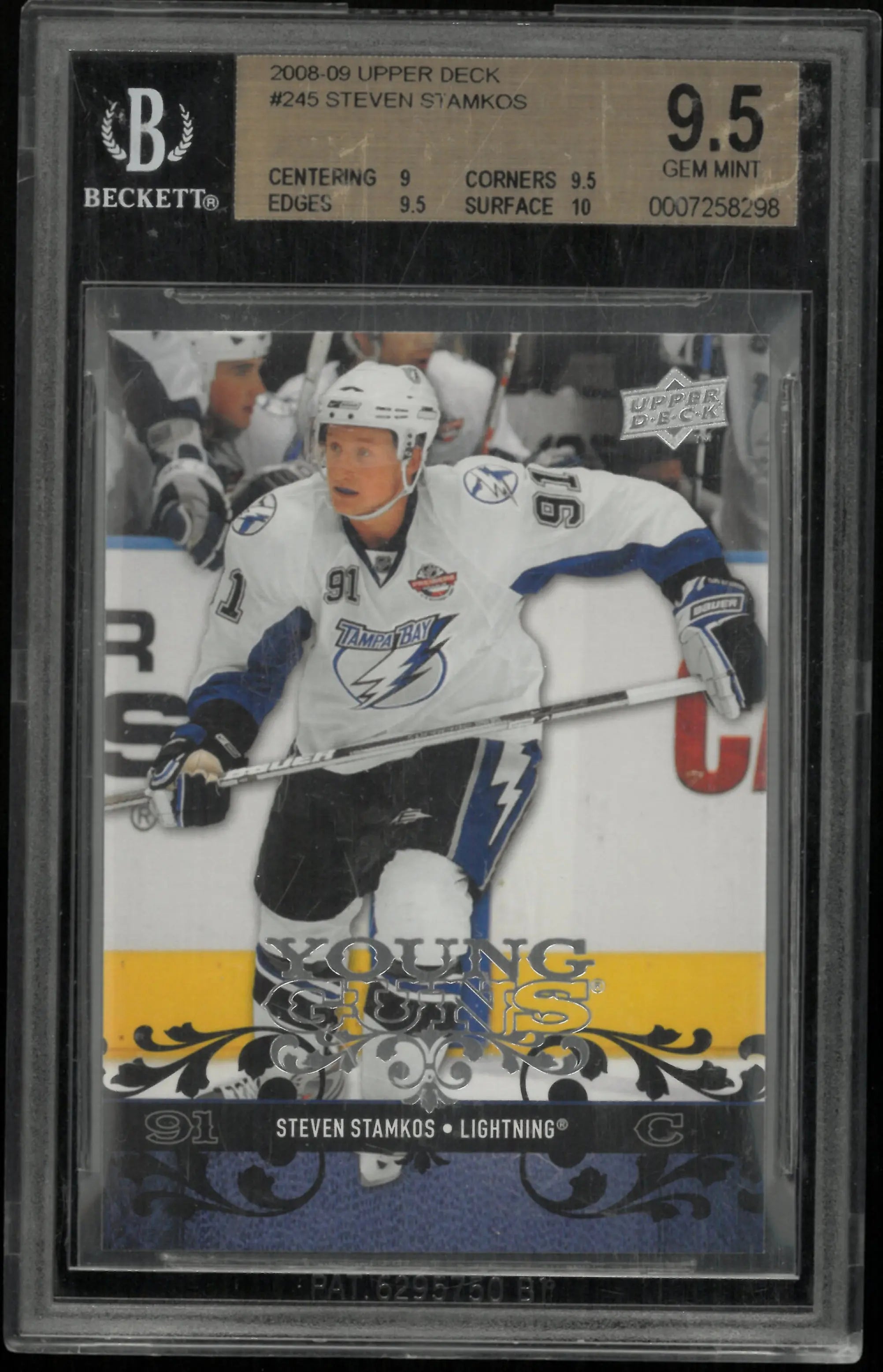 2008-09 Upper Deck Series 1 Steven Stamkos Young Guns RC Rookie BGS 9.5 