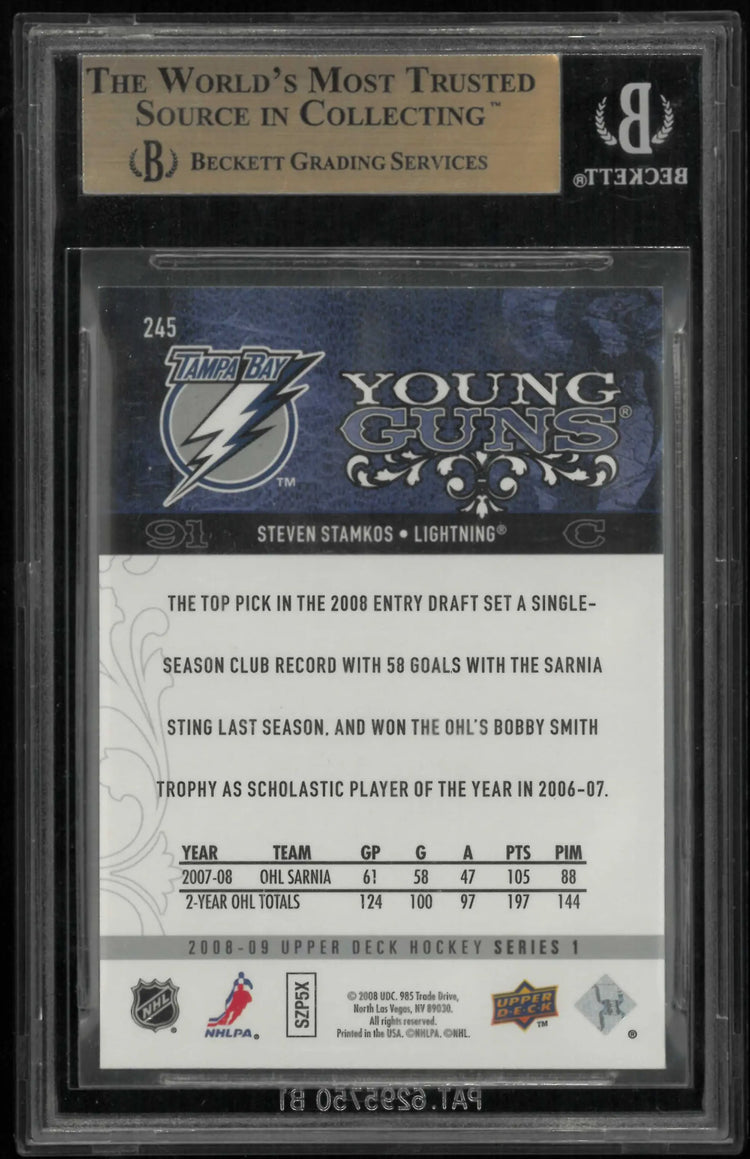 2008-09 Upper Deck Series 1 Young Guns Rookie Steven Stamkos RC BGS 9.5 
