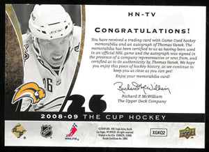 2008-09 Upper Deck The Cup Patch Auto Thomas Vanek /26 