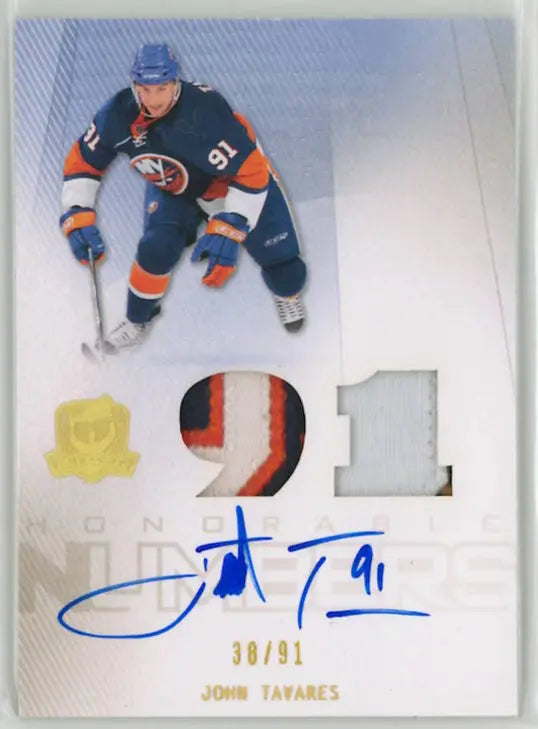 2008-10 UD The Cup Honorable Numbers Patch Autograph John Tavares /91 