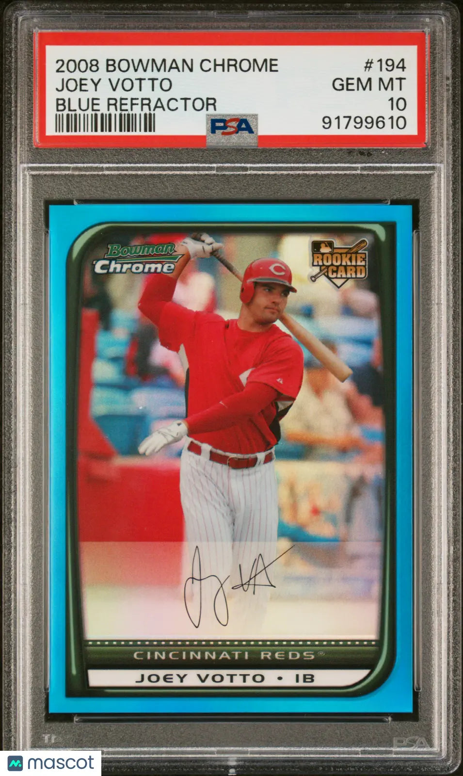 2008 Bowman Chrome Joey Votto RC Rookie Blue Refractor Auto PSA 10 /150 