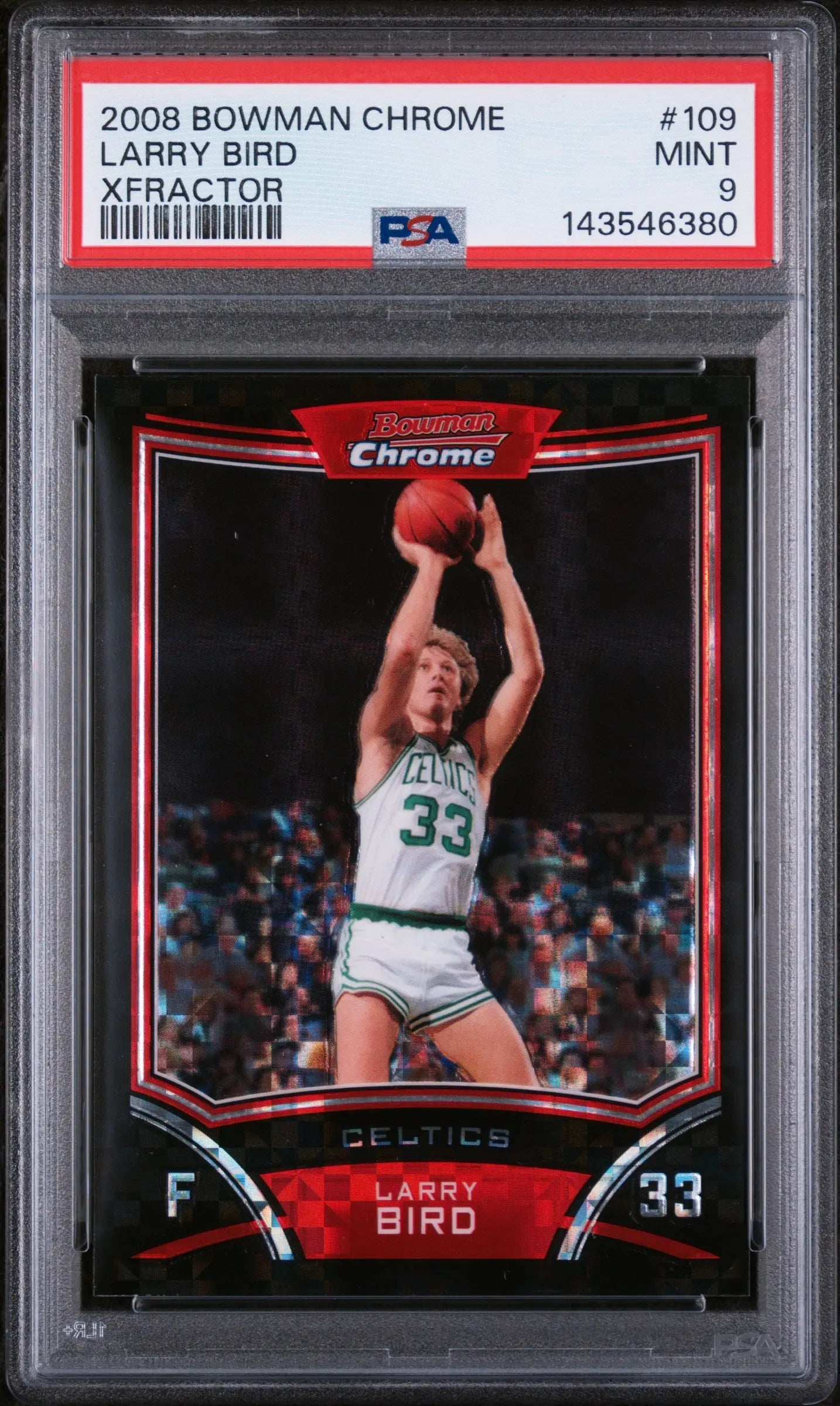 2008 Bowman Chrome Larry Bird Xfractor /299 PSA 9 