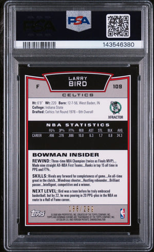 2008 Bowman Chrome Larry Bird Xfractor /299 PSA 9 