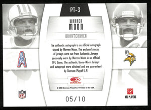 2008 Donruss Playoff Gridiron Gear Player Timeline Patch Warren Moon /10 