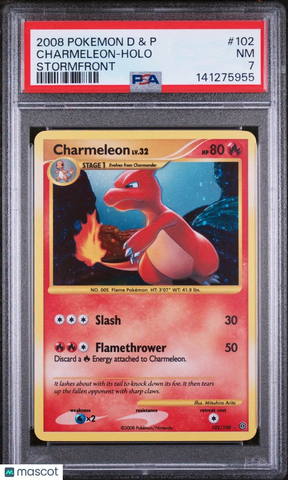 2008 Pokemon Diamond & Pearl Stormfront Charmeleon Holo Stormfront PSA 7 #102 