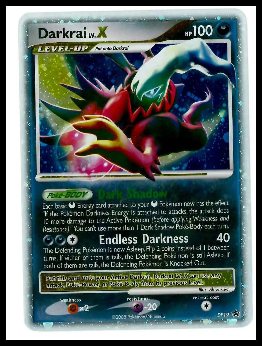 2008 Pokemon Diamond and Pearl Promos Darkrai LV.X DP19 LP 