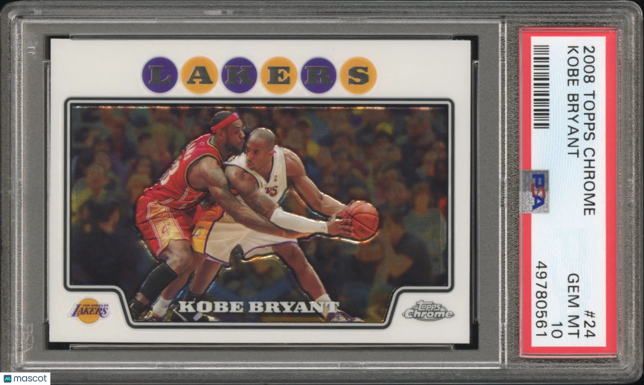 2008 Topps Chrome Basketball Kobe Bryant w/ LeBron James #24 PSA 10 