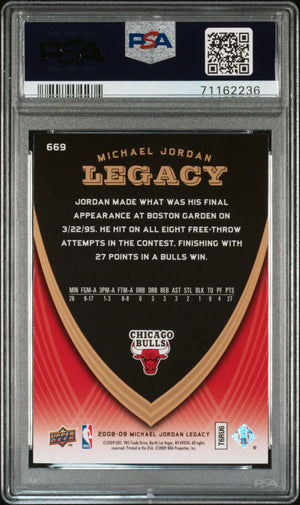 2008 Upper Deck Basketball Jordan Legacy Michael Jordan #669 PSA 10 