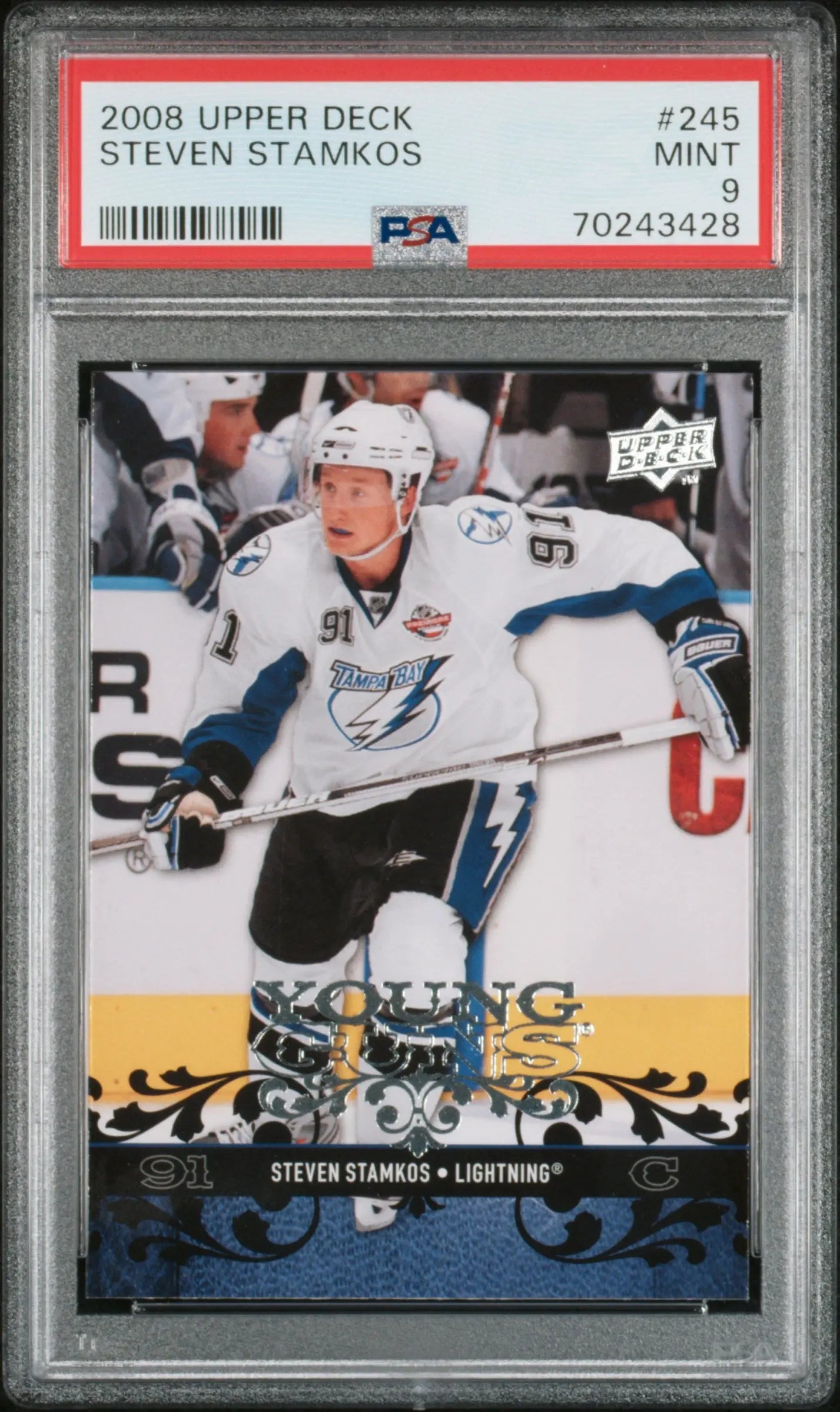 2008 Upper Deck Series 1 Young Guns Rookie Steven Stamkos RC PSA 9 