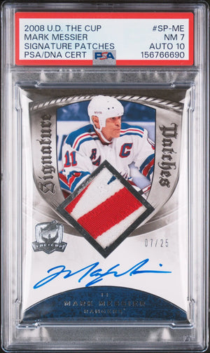 2008 Upper Deck The Cup Signature Patch Autograph Mark Messier /25 PSA 7 Auto 10 