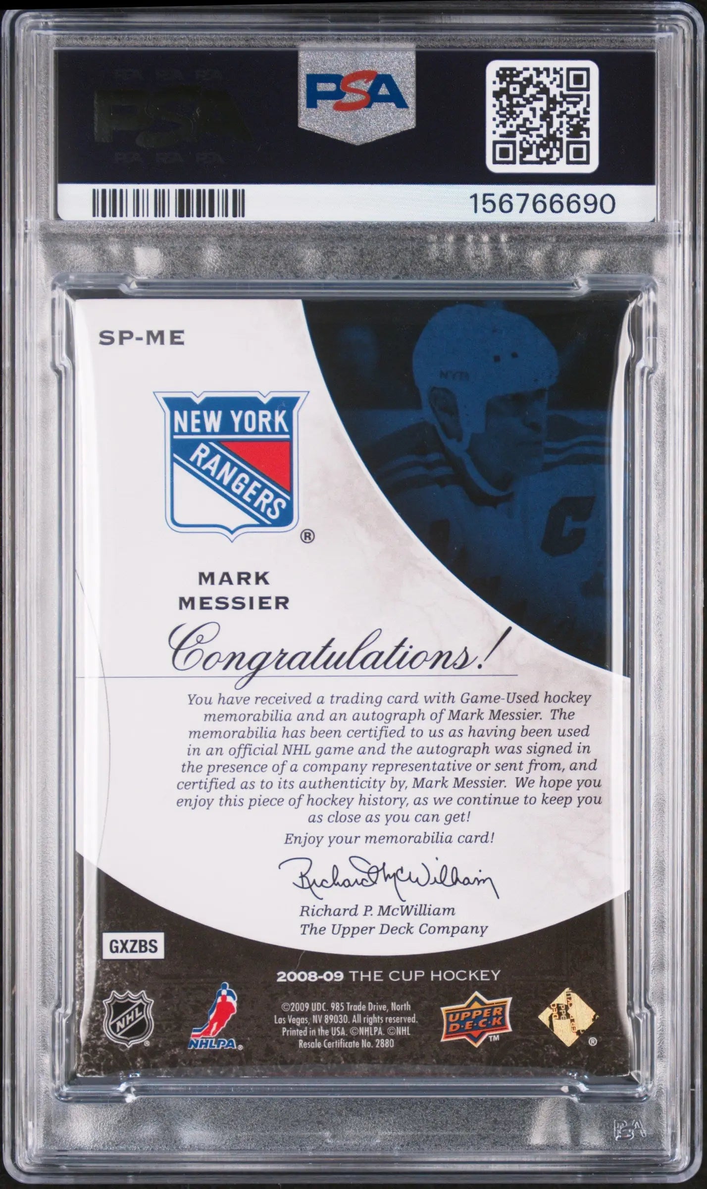 2008 Upper Deck The Cup Signature Patch Autograph Mark Messier /25 PSA 7 Auto 10 