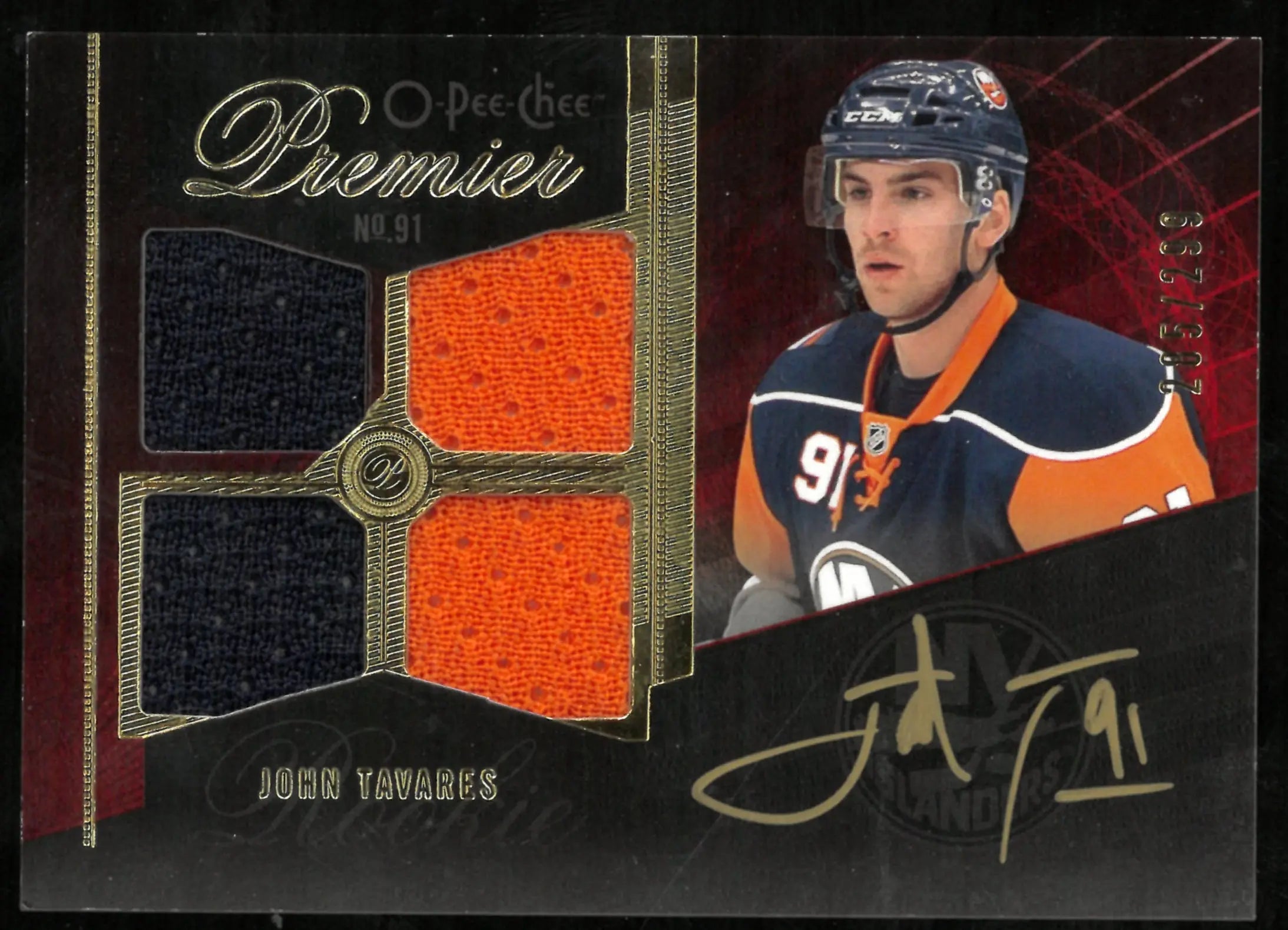 2009-10 O-Pee-Chee Premier Hockey Jersey Patch Auto John Tavares /299 