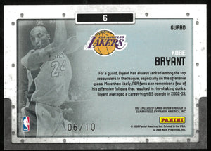 2009-10 Panini Limited Basketball Kobe Bryant Glass Cleaners Patch /10 