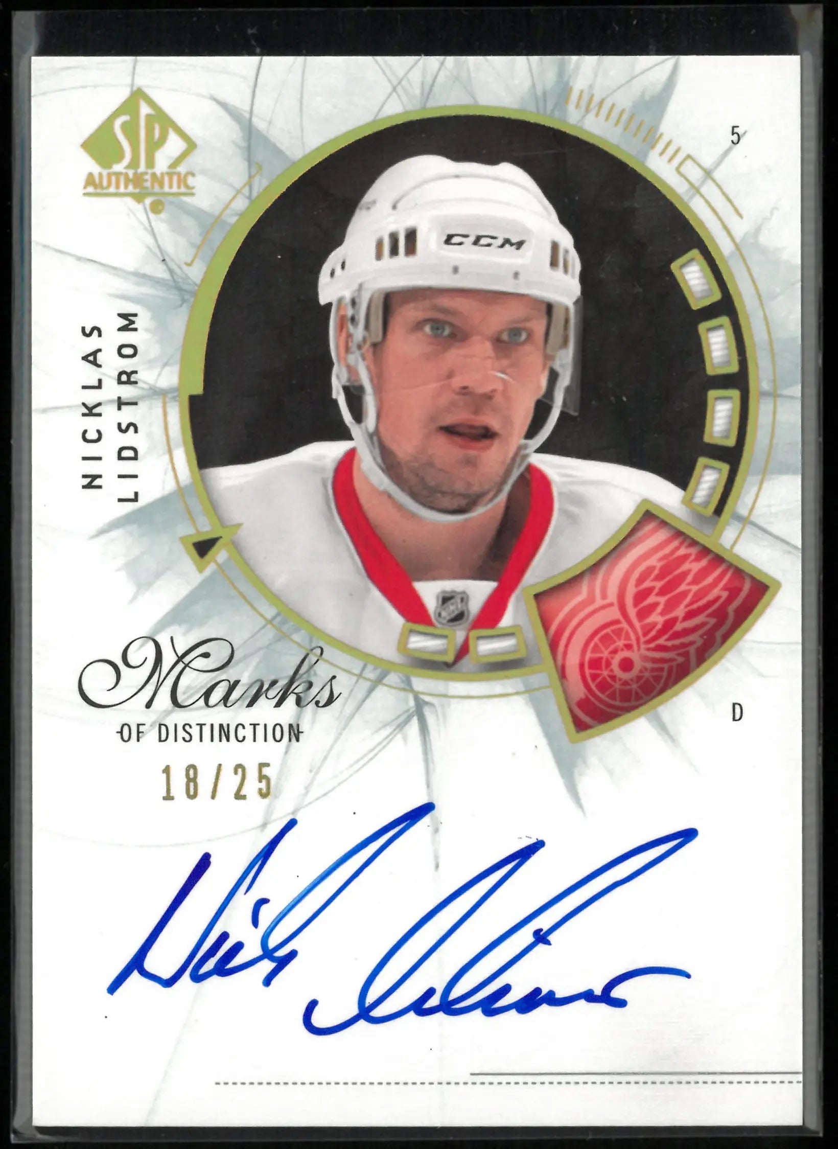 2009-10 UD SP Authentic Marks of Distinction Autograph Nicklas Lidstrom Auto /25 