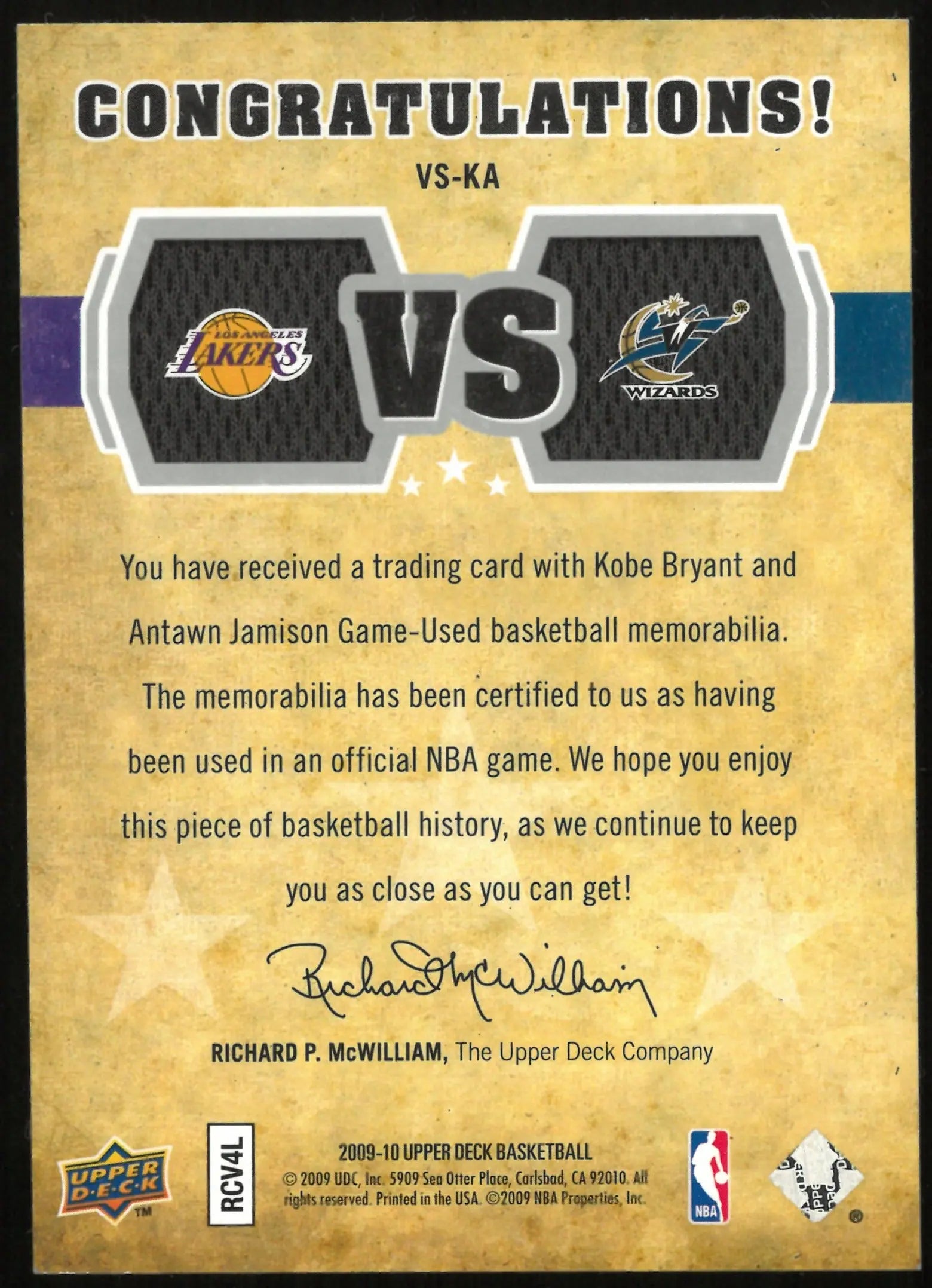 2009-10 Upper Deck Basketball Bryant Jamison Dual Patch /570 