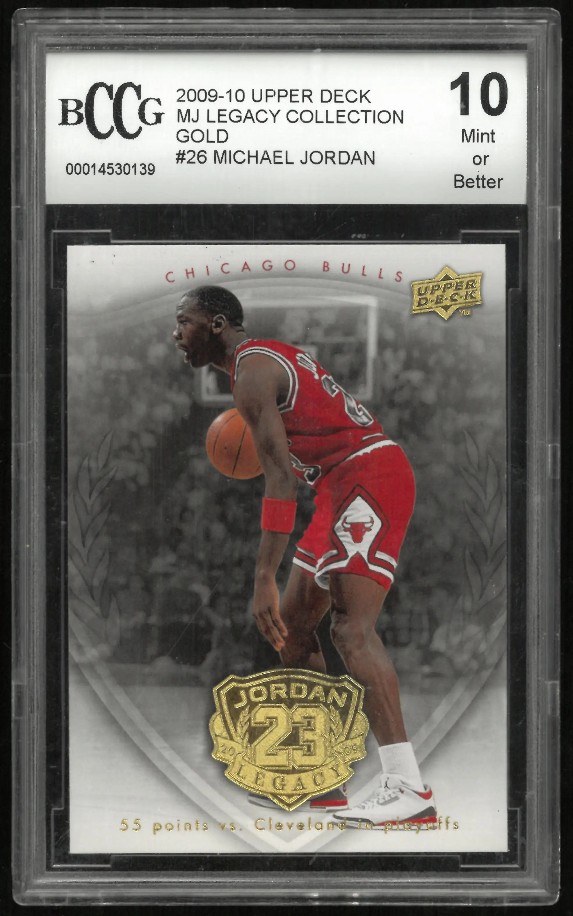 2009-10 Upper Deck MJ Legacy Collection Gold Michael Jordan #26 BGS 10 