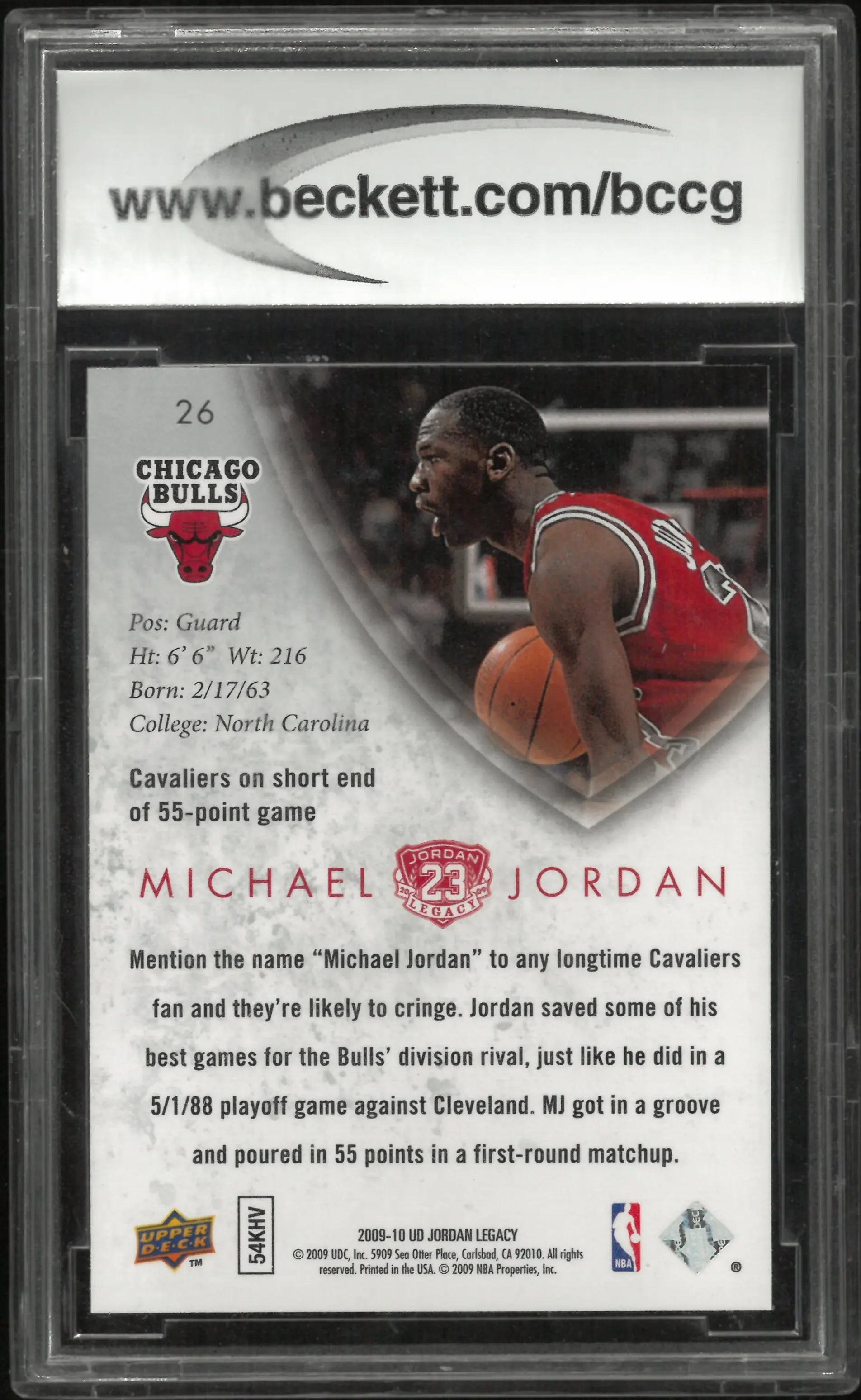 2009-10 Upper Deck MJ Legacy Collection Gold Michael Jordan #26 BGS 10 