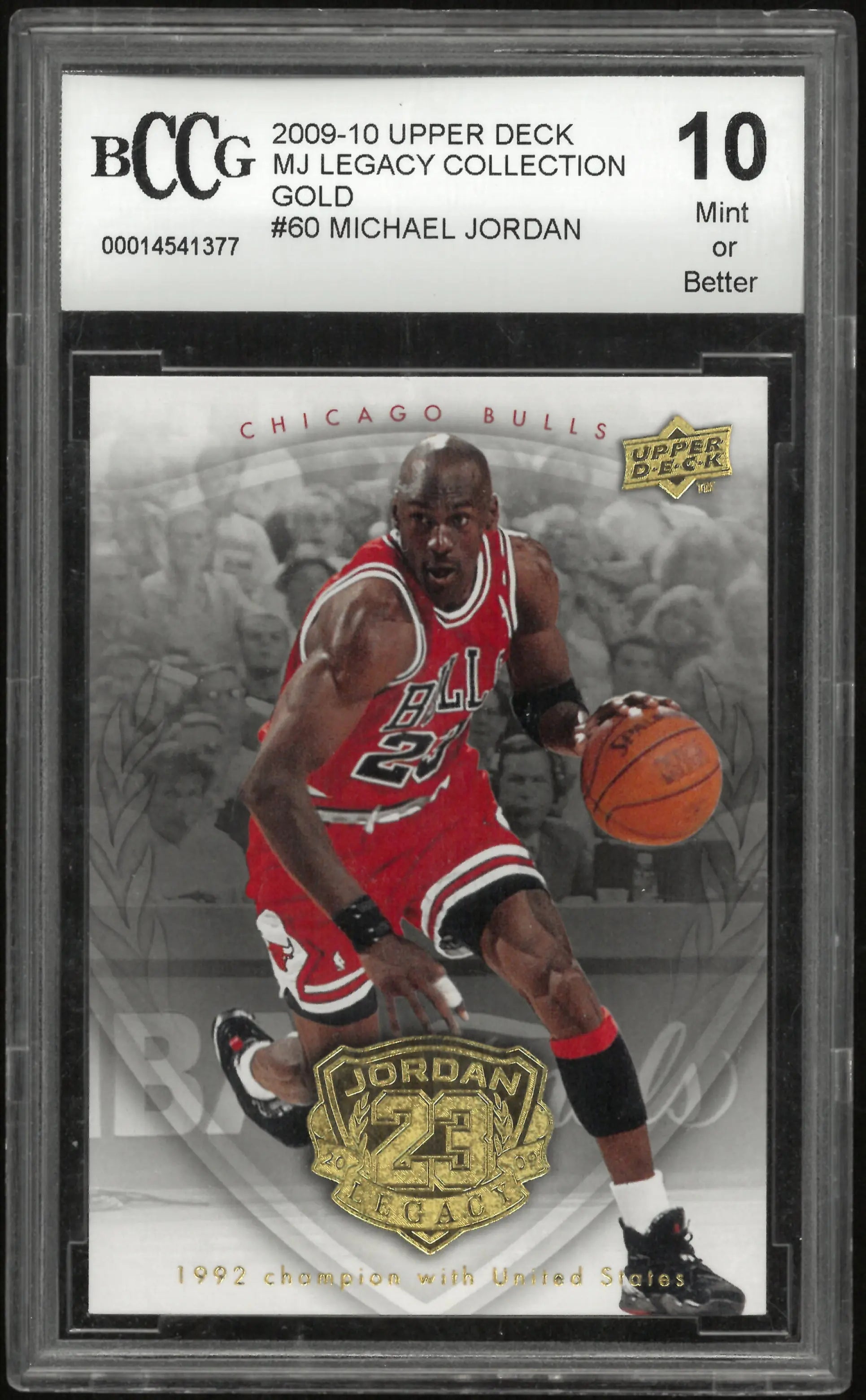 2009-10 Upper Deck MJ Legacy Collection Gold Michael Jordan #60 BGS 10 