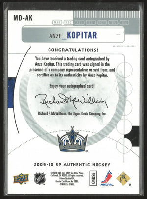 2009-10 Upper Deck SP Auth Marks of Distinction Autograph Anze Kopitar Auto /25 