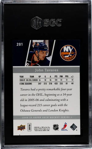 2009-10 Upper Deck Series 1 John Tavares Young Guns RC Rookie #201 SGC 8 