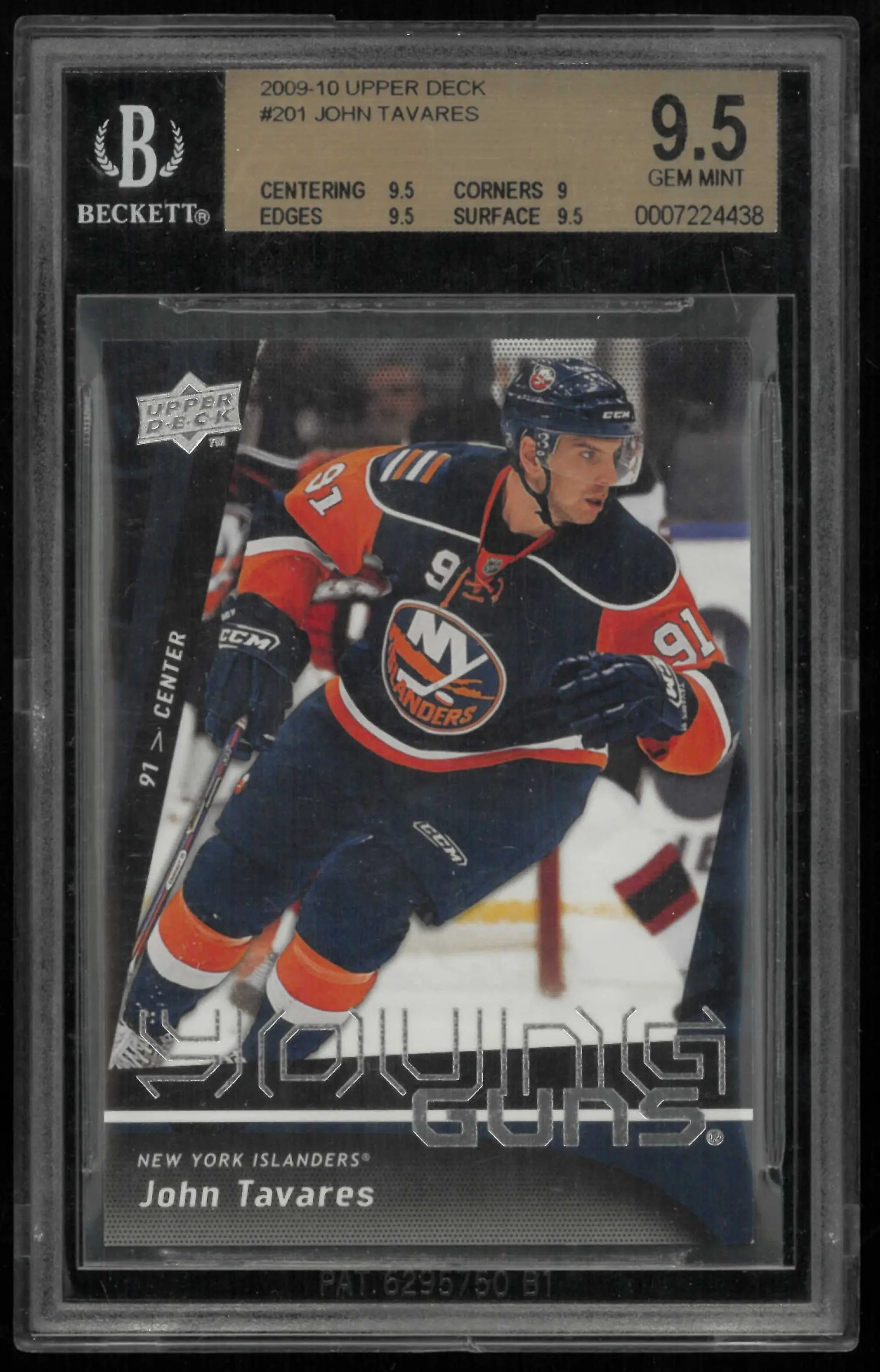 2009-10 Upper Deck Series 1 Young Guns Rookie John Tavares RC BGS 9.5 