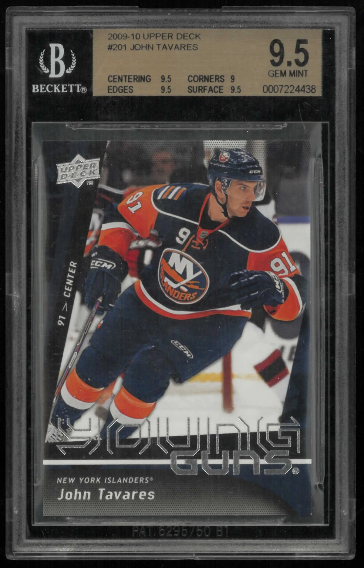 2009-10 Upper Deck Series 1 Young Guns Rookie John Tavares RC BGS 9.5 