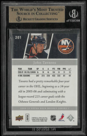 2009-10 Upper Deck Series 1 Young Guns Rookie John Tavares RC BGS 9.5 