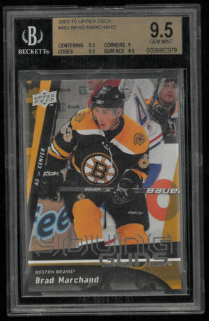 2009-10 Upper Deck Series 2 Young Guns Rookie Brad Marchand RC BGS 9.5 