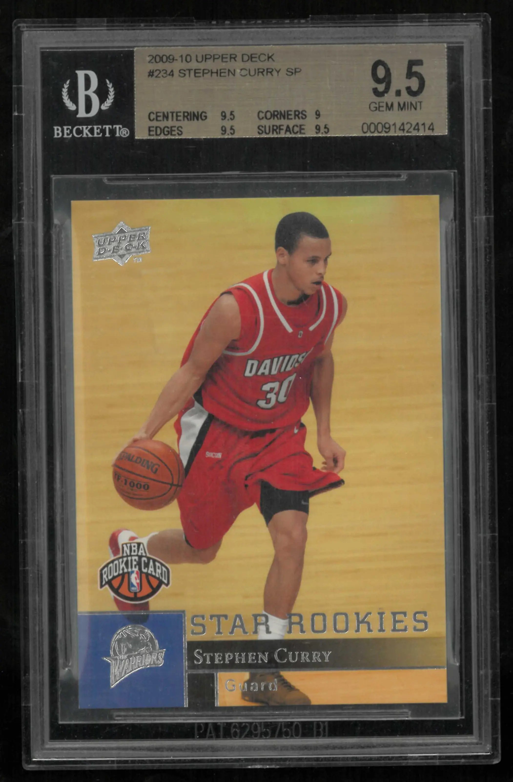 2009-10 Upper Deck Star Rookies Stephen Curry Gold RC BGS 9.5 