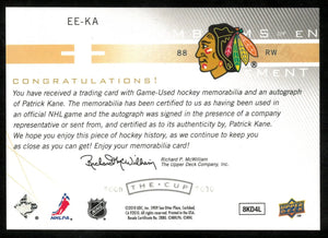 2009-10 Upper Deck The Cup Emblems Of Endorsement Dual Patch Auto Patrick Kane /15 