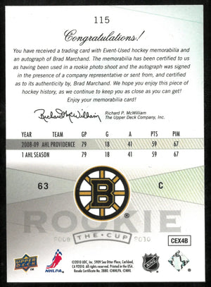 2009-10 Upper Deck The Cup Rookie Patch Auto Brad Marchand /249 