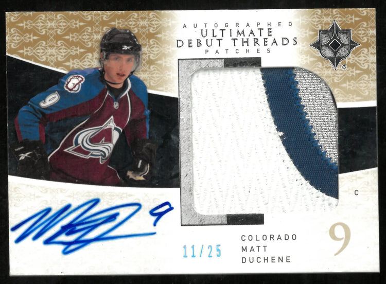 2009-10 Upper Deck Ultimate Collection Auto Debut Threads Patch Matt Duchene /25 