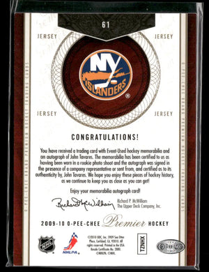 2009 O-Pee-Chee Premier Quad Rookie Patch Auto John Tavares /299 