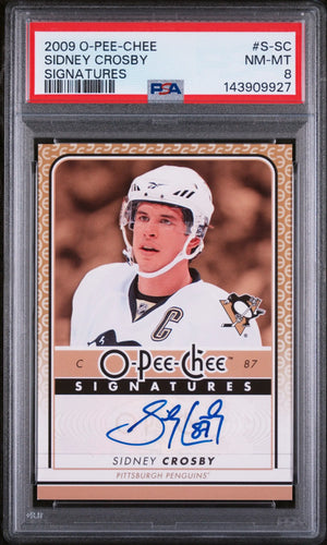 2009 O-Pee-Chee Signatures Autograph Sidney Crosby Auto PSA 8 