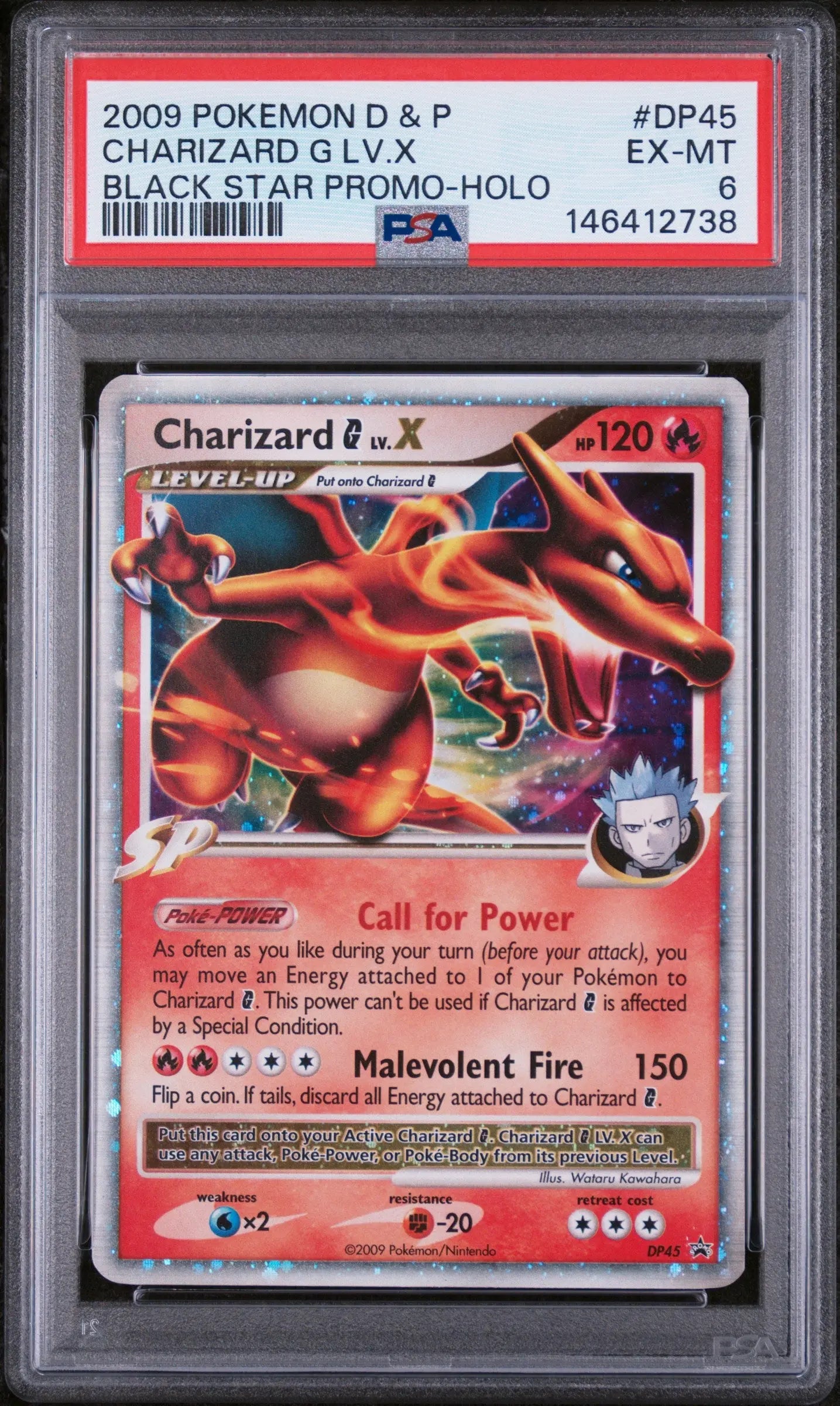 2009 Pokemon Diamond Pearl Black Star Promo Charizard G LV. X -Holo PSA 6 #DP45 